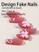 SHEIN 24 pegatinas para uñas con forma de ataúd mediano, con lazo rosa y corazón - Quierox - Tienda Online