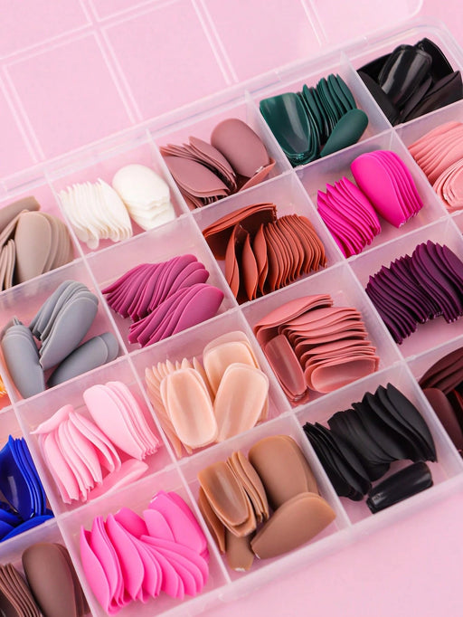 Shein 24 uñas postizas de ballet mate, poco profundas, multicolor, para manicura DIY - Quierox - Tienda Online