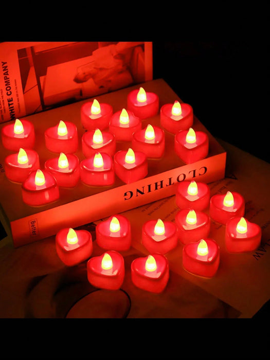 Shein 24 velas LED sin llama con forma de corazón - Quierox - Tienda Online