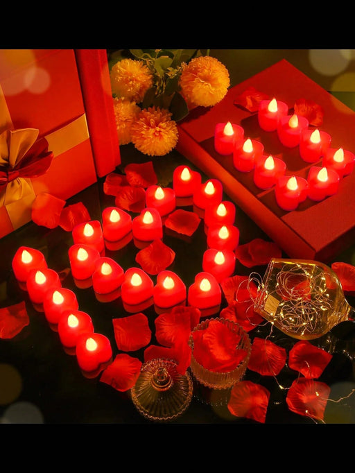 Shein 24 velas LED sin llama con forma de corazón - Quierox - Tienda Online