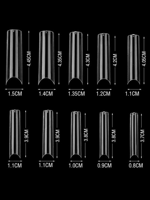 Shein 240 piezas de uñas postizas extra largas transparentes - Quierox - Tienda Online