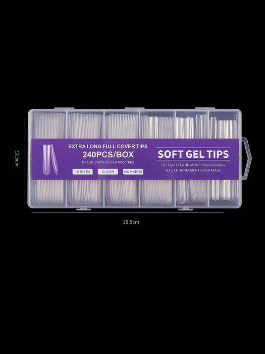 Shein 240 piezas Uñas postizas XXL súper largas estilo bailarina, uñas de gel mate de cobertura completa - Quierox - Tienda Online