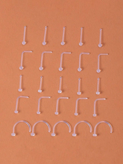 Shein 25 piercings para la nariz con bola transparente decorativa - Quierox - Tienda Online