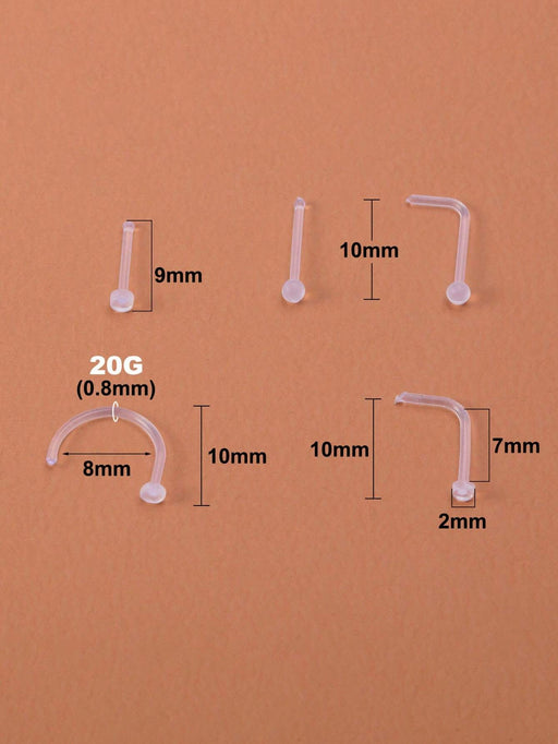 Shein 25 piercings para la nariz con bola transparente decorativa - Quierox - Tienda Online