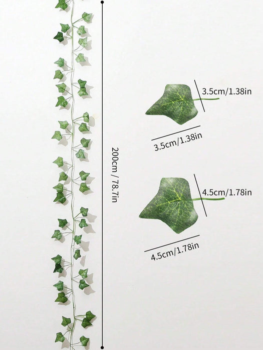 Shein 2M Planta artificial de hiedra verde con hojas de seda para colgar en la pared, decoración para el hogar - Quierox - Tienda Online