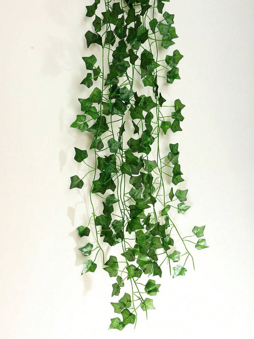 Shein 2M Planta artificial de hiedra verde con hojas de seda para colgar en la pared, decoración para el hogar - Quierox - Tienda Online