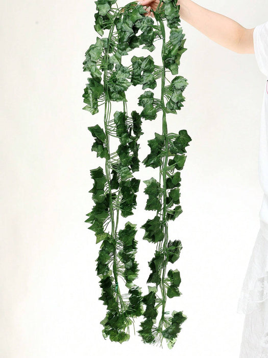 Shein 2M Planta artificial de hiedra verde con hojas de seda para colgar en la pared, decoración para el hogar - Quierox - Tienda Online