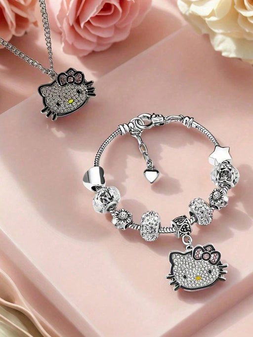 SHEIN 2pcs/Set Collar Sanrio Hello Kitty + Pulsera Regalo de Fiesta - Quierox - Tienda Online