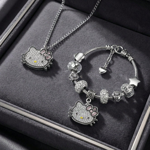 SHEIN 2pcs/Set Collar Sanrio Hello Kitty + Pulsera Regalo de Fiesta - Quierox - Tienda Online