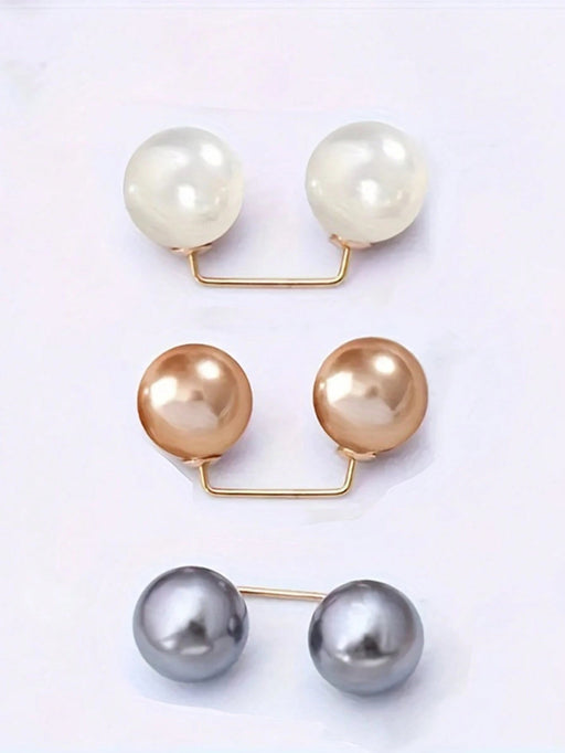 SHEIN 3 broches de perlas para ropa antideslizante para ceñir la cintura de vestidos - Quierox - Tienda Online