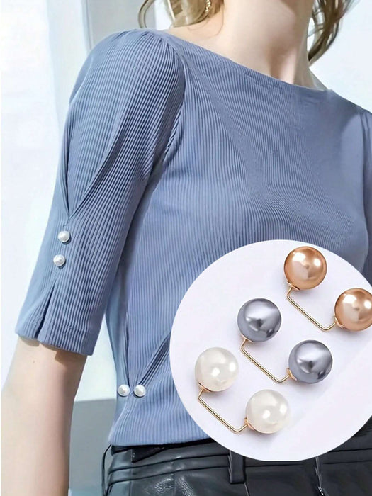 SHEIN 3 broches de perlas para ropa antideslizante para ceñir la cintura de vestidos - Quierox - Tienda Online
