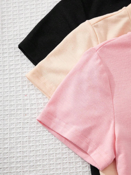 SHEIN 3 Camisetas casuales con estampado de dibujos animados - Quierox - Tienda Online