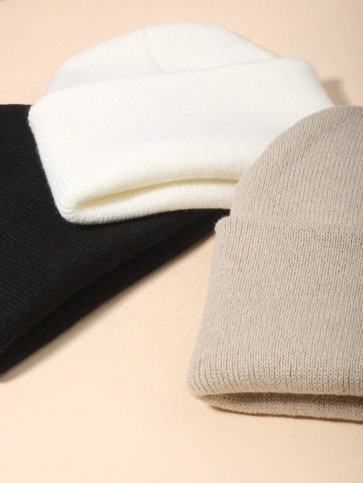 Shein 3 gorros de punto Y2k para niñas de 1 a 12 años, cálidos y bonitos - Quierox - Tienda Online