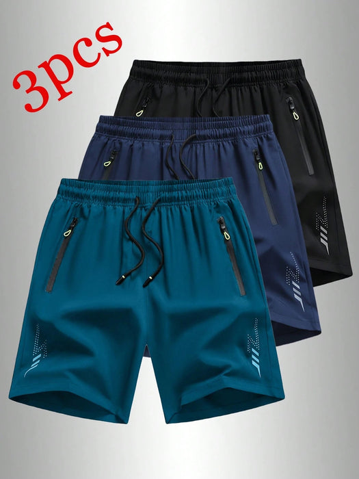 SHEIN 3 Pantalones cortos deportivos casuales holgados para hombres - Quierox - Tienda Online