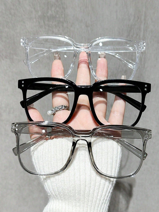 SHEIN 3 par de gafas ópticas con montura cuadrada, estilo campus - Quierox - Tienda Online