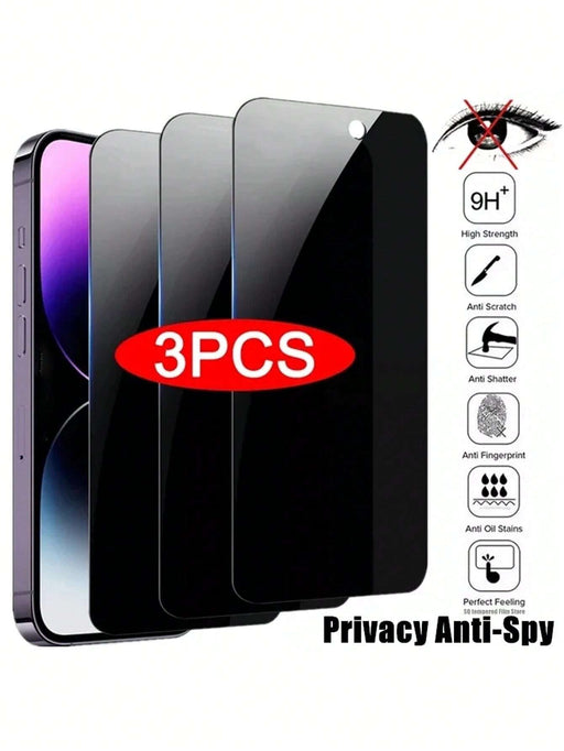 Shein 3 películas protectoras de pantalla de teléfono antiespía templadas compatibles con Apple - Quierox - Tienda Online