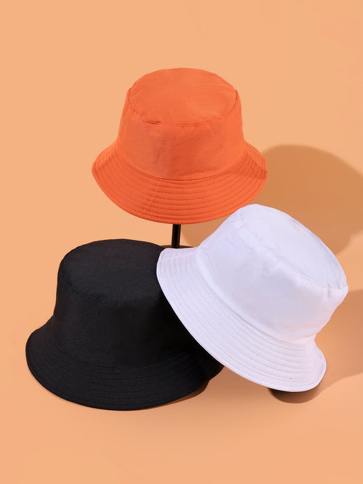 SHEIN 3 piezas de sombrero de pescador sólido - Quierox - Tienda Online