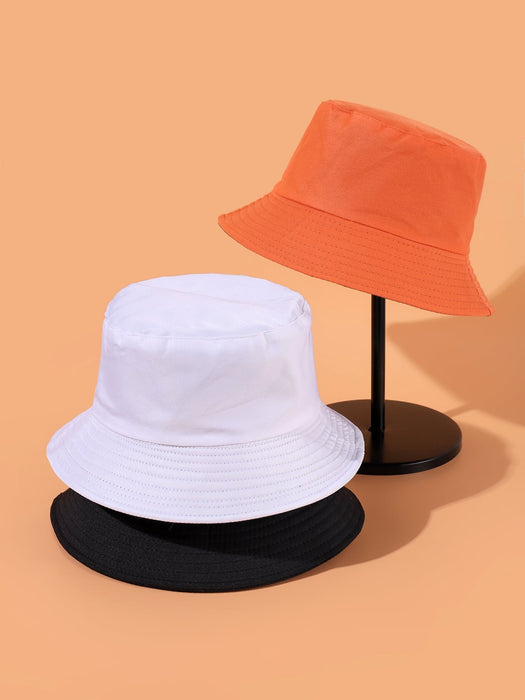 SHEIN 3 piezas de sombrero de pescador sólido - Quierox - Tienda Online