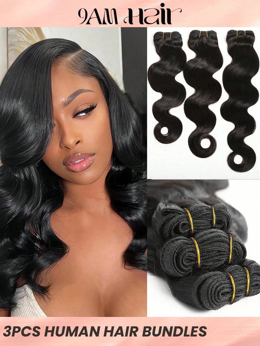 SHEIN 3 piezas paquetes de cabello humano ondulado del cuerpo extensión 18*20*22 - Quierox - Tienda Online