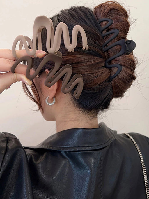 SHEIN 3 piezas para el pelo minimalistas de plástico mate de color sólido con ondas de serpiente - Quierox - Tienda Online