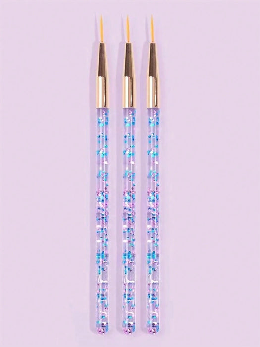 SHEIN 3 Piezas Set De Lápiz De Arte De Uñas: Dibujo De Línea, Pintura De Flores - Quierox - Tienda Online