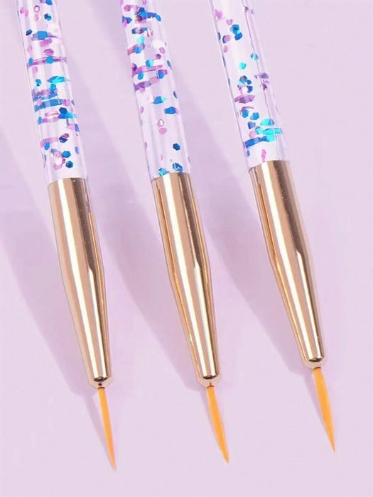 SHEIN 3 Piezas Set De Lápiz De Arte De Uñas: Dibujo De Línea, Pintura De Flores - Quierox - Tienda Online