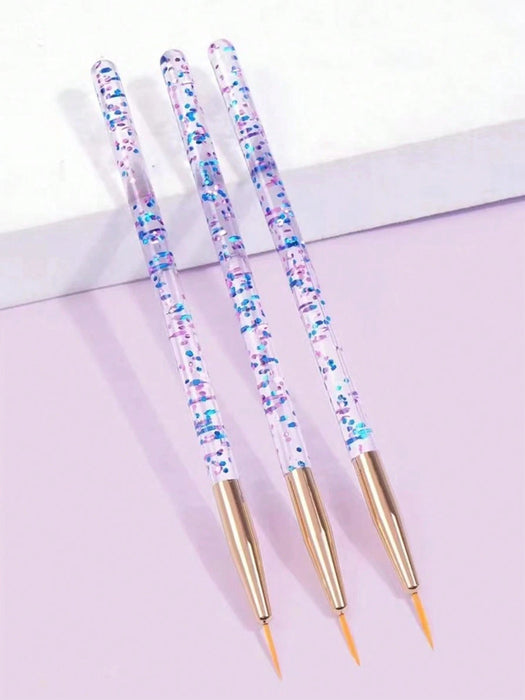 SHEIN 3 Piezas Set De Lápiz De Arte De Uñas: Dibujo De Línea, Pintura De Flores - Quierox - Tienda Online