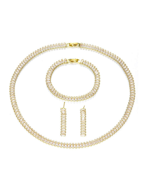 SHEIN 3 piezas/set de collar, pulsera y pendientes rectangulares - Quierox - Tienda Online