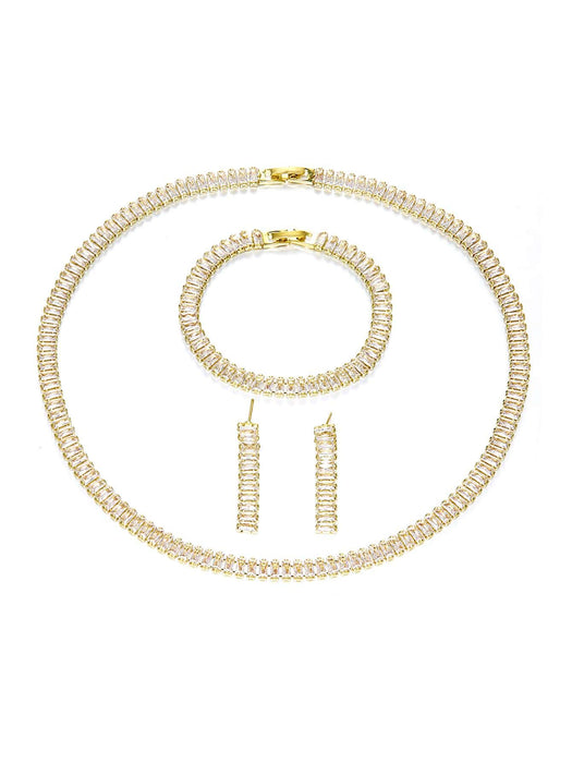 SHEIN 3 piezas/set de collar, pulsera y pendientes rectangulares - Quierox - Tienda Online