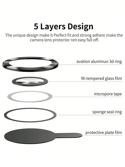 SHEIN 3 protectores de cristal con anillo metálico, compatibles con Apple. - Quierox - Tienda Online