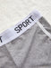 SHEIN 3 shorts deportivos con ribete de contraste y estampado gráfico de letras - Quierox - Tienda Online