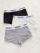 SHEIN 3 shorts deportivos con ribete de contraste y estampado gráfico de letras - Quierox - Tienda Online