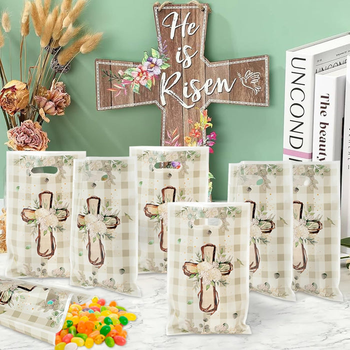 Shein 30 bolsas de regalo de fiesta con diseño floral blanco, impermeables, para bautismo, primera comunión, con asas - Quierox - Tienda Online