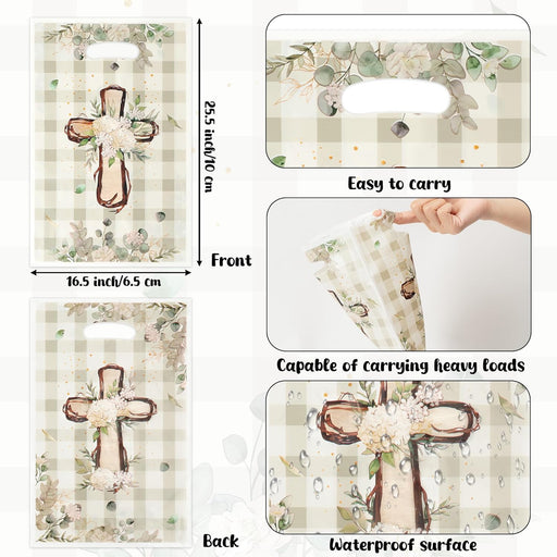 Shein 30 bolsas de regalo de fiesta con diseño floral blanco, impermeables, para bautismo, primera comunión, con asas - Quierox - Tienda Online