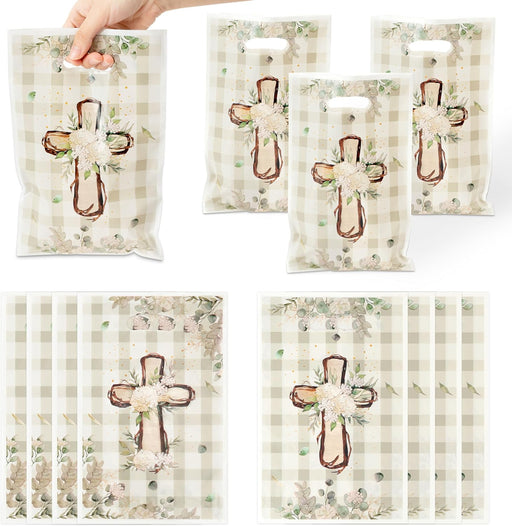 Shein 30 bolsas de regalo de fiesta con diseño floral blanco, impermeables, para bautismo, primera comunión, con asas - Quierox - Tienda Online