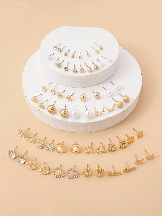 SHEIN 30 pares de pendientes con decoración de diamantes de imitación - Quierox - Tienda Online