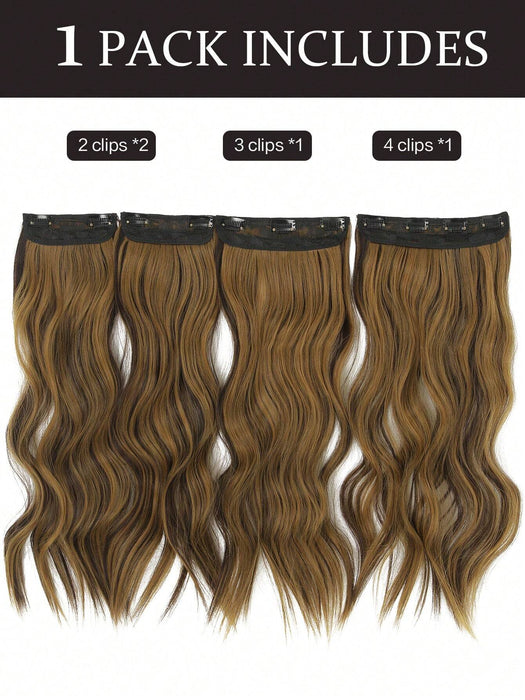 SHEIN 4 extensiones de cabello con clip, ondulado natural, sintético y rizado. - Quierox - Tienda Online