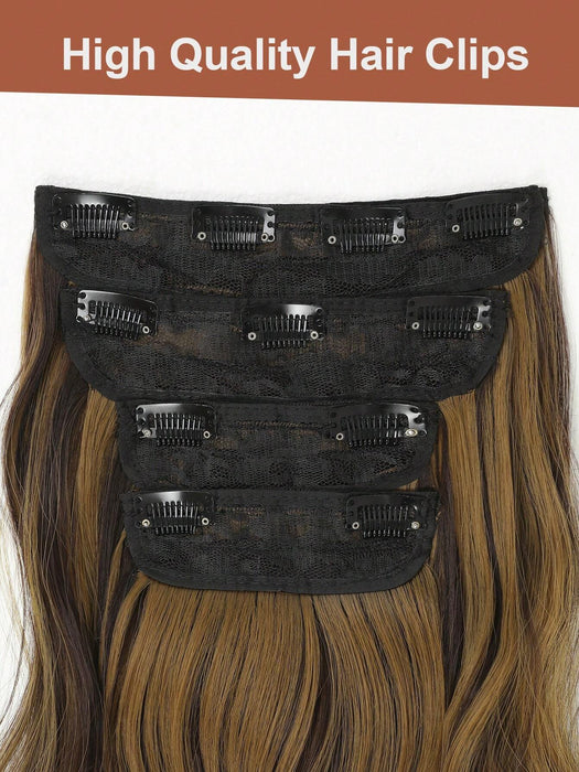 SHEIN 4 extensiones de cabello con clip, ondulado natural, sintético y rizado. - Quierox - Tienda Online