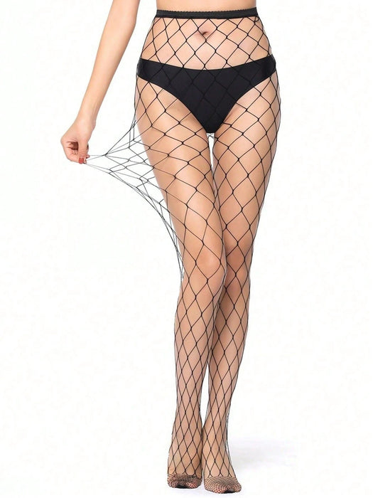 SHEIN 4 pares de pantis resistentes a los desgarros y sexys para mujeres, medias de red calada - Quierox - Tienda Online