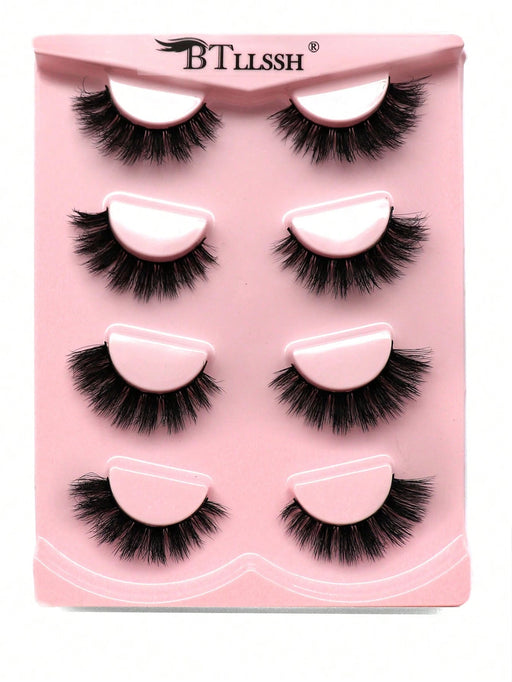 SHEIN 4 pares de pestañas postizas de ojo de gato de tira completa - Quierox - Tienda Online