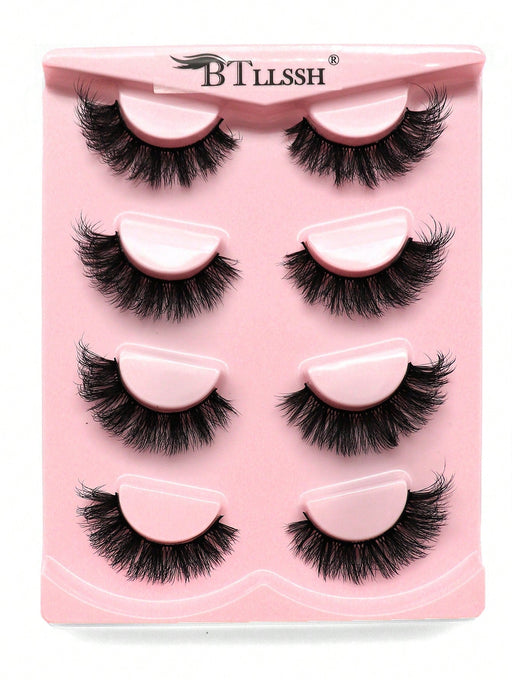 Shein 4 pares de pestañas postizas densamente rizadas y esponjosas con esquinas extendidas - Quierox - Tienda Online