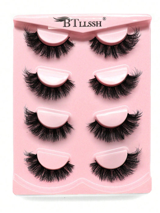 Shein 4 pares de pestañas postizas densamente rizadas y esponjosas con esquinas extendidas - Quierox - Tienda Online