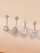 SHEIN 4 piercings de ombligo de acero inoxidable de estilo sencillo con arcilla suave - Quierox - Tienda Online