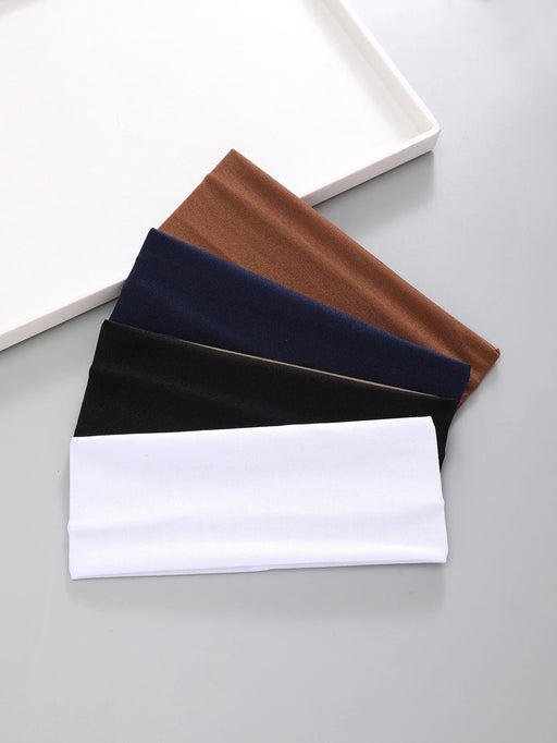 Shein 4 piezas Diademas unisex ensanchadas simples, antideslizantes, absorben el sudor - Quierox - Tienda Online