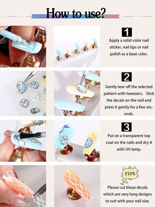 Shein 4 piezas Pegatinas de uñas 3D de metal con estrellas doradas de láser, decoración de arte de uñas francesas - Quierox - Tienda Online