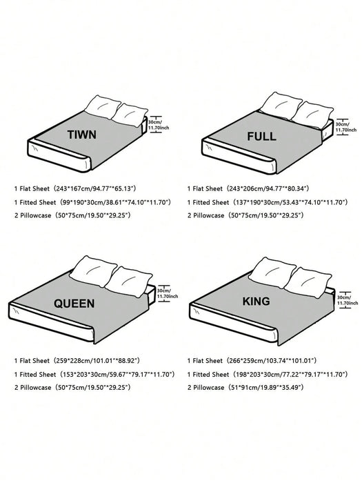 SHEIN 4 piezas Set colcha liso de satén sin relleno - Quierox - Tienda Online