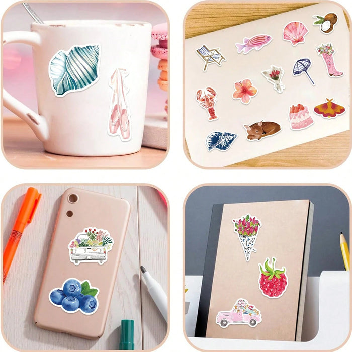 SHEIN 40 pegatinas de acuarela con diseño de mundo, estilo graffiti, para portátiles aleatorias - Quierox - Tienda Online
