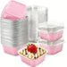 SHEIN 40 piezas Tazas de hornear cuadradas de aluminio rosa duraderas con tapas - Quierox - Tienda Online