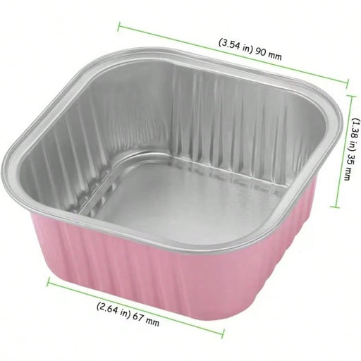 SHEIN 40 piezas Tazas de hornear cuadradas de aluminio rosa duraderas con tapas - Quierox - Tienda Online