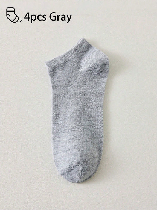 SHEIN 4pcs Calcetines cómodos, transpirables, antibacterianos y con forro de punto - Quierox - Tienda Online